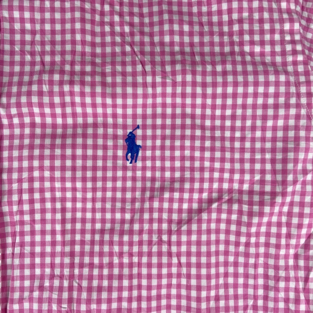 Ralph Lauren Classic Fit Mens XL Pink Gingham Short Sleeve Button Down Shirt - Picture 2 of 8